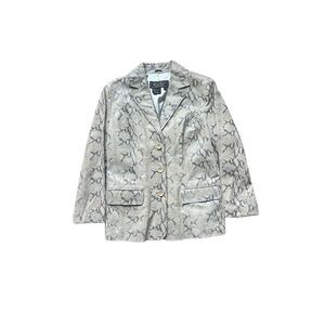 Terry Lewis Women's Gray Snakeskin Leather Blazer Jacket Size S